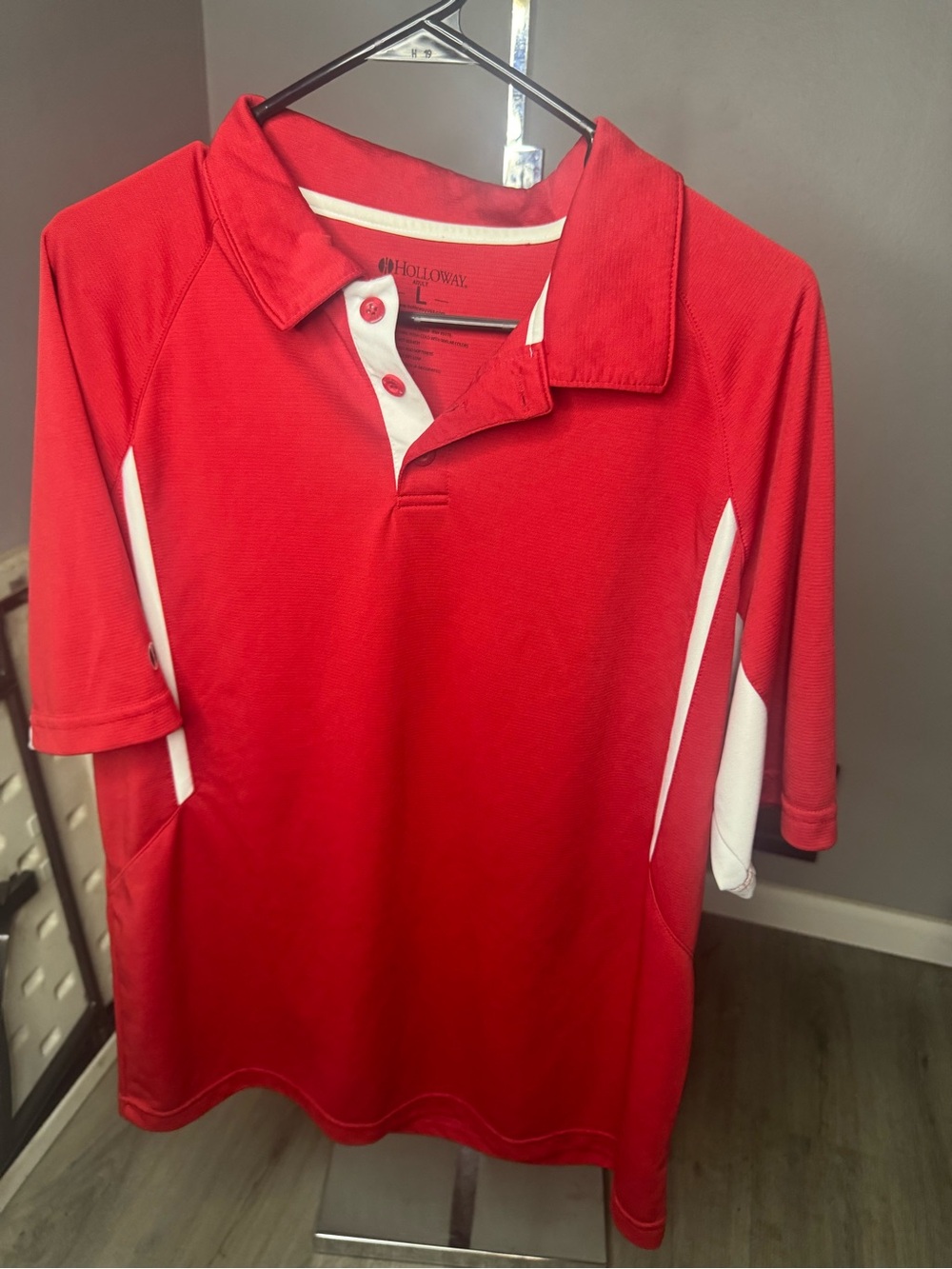 Holloway Red Polo with White Accents